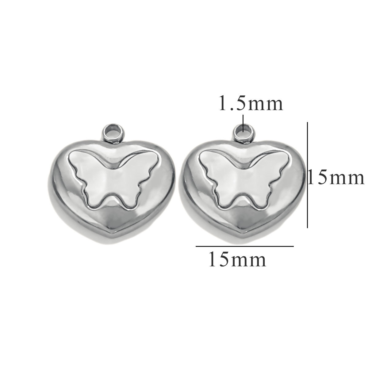 Silver color / 1 Piece Simple Retro Style Heart Shape Stainless Steel  Gold Color Women's Pendant Picture3